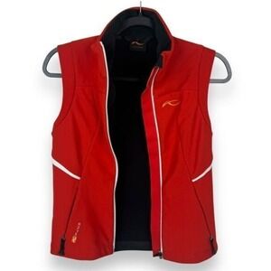 KJUS Women Size XS Red Softshell Windstopper Vest Windproof Athletic Performance